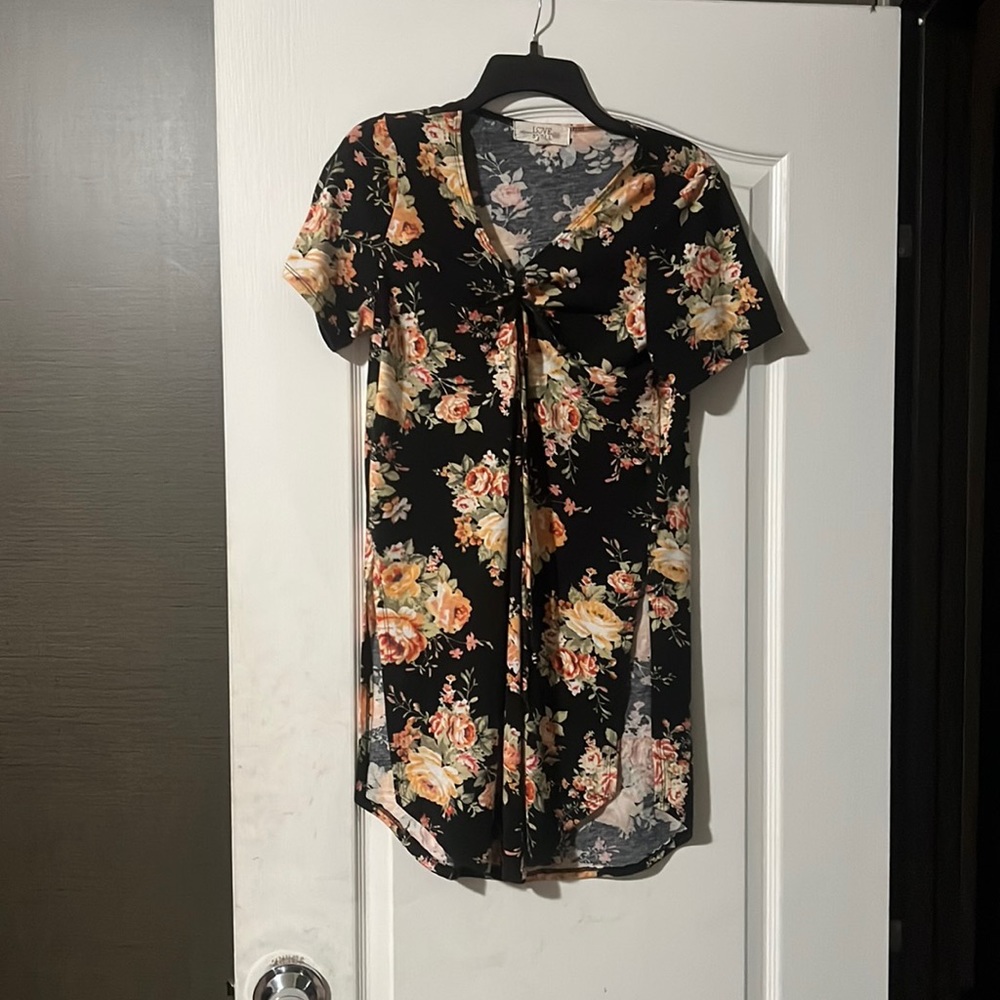 Floral Shirt with slits up the side